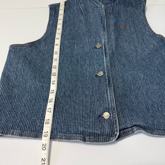 Rockies Western Saddle Denim Vest Button Up Women Size L Blue Cotton USA - Picture 11 of 12